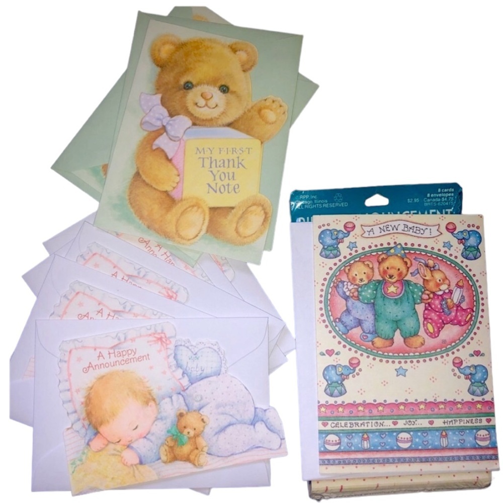 VINTAGE BABY ANNOUNCEMENTS & THANK YOU CARDS